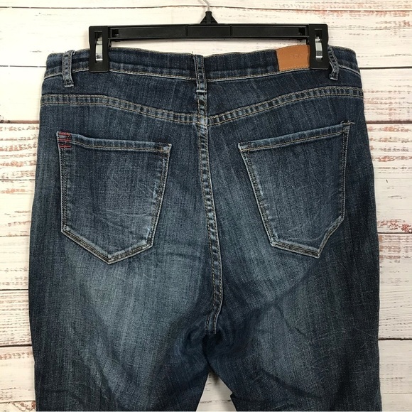 BDG Twig high rise patchwork dark‎ wash size 32 ankle casual Stretch Denim jeans - Picture 3 of 6